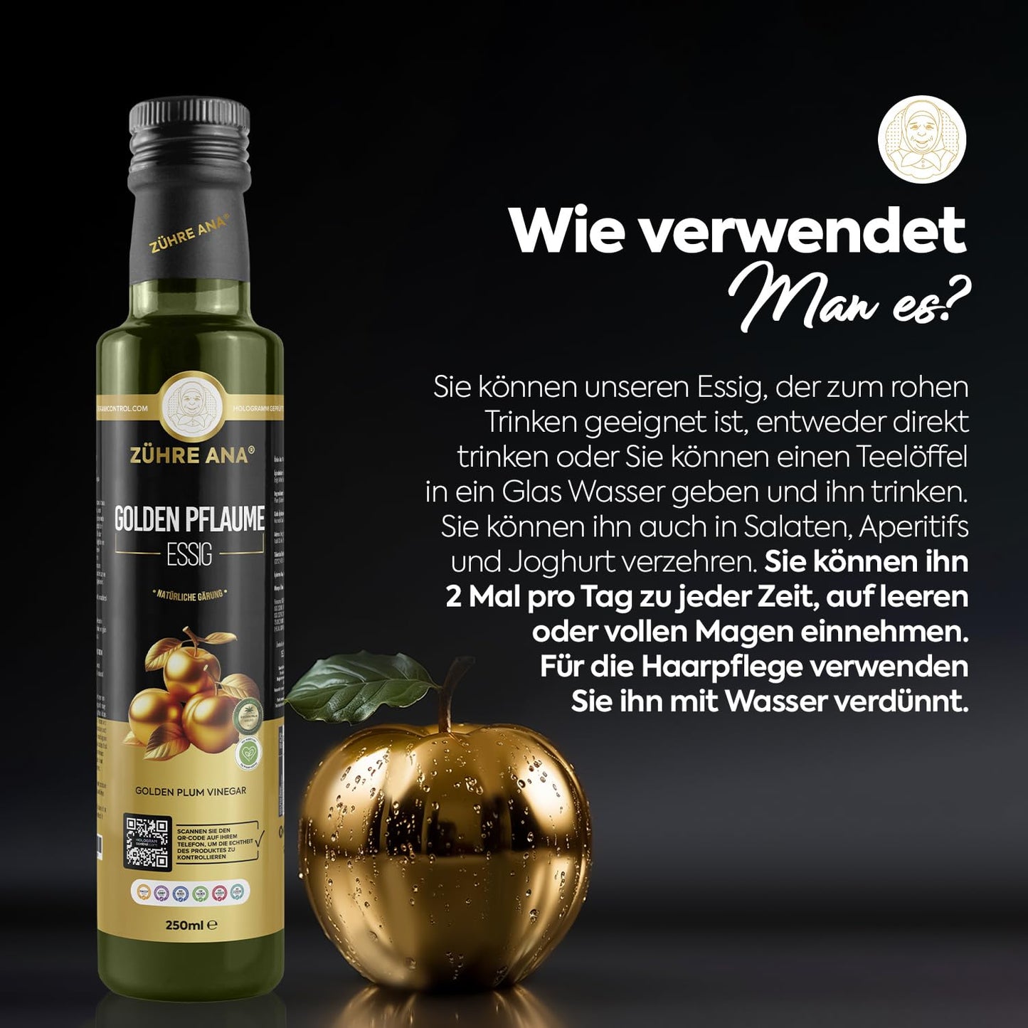 Zühre Ana Goldener Pflaumenessig